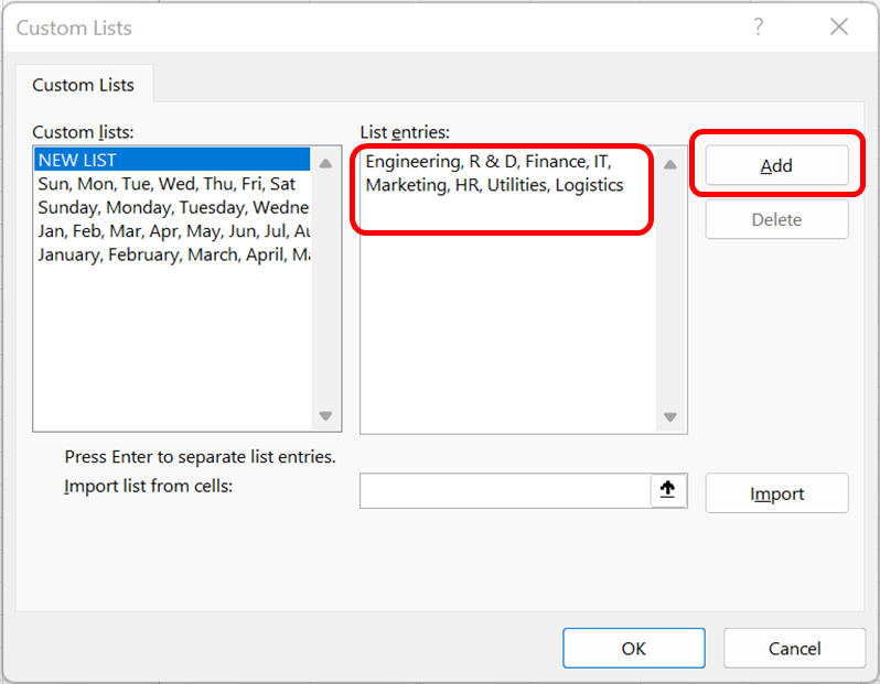 Custom sort in Excel